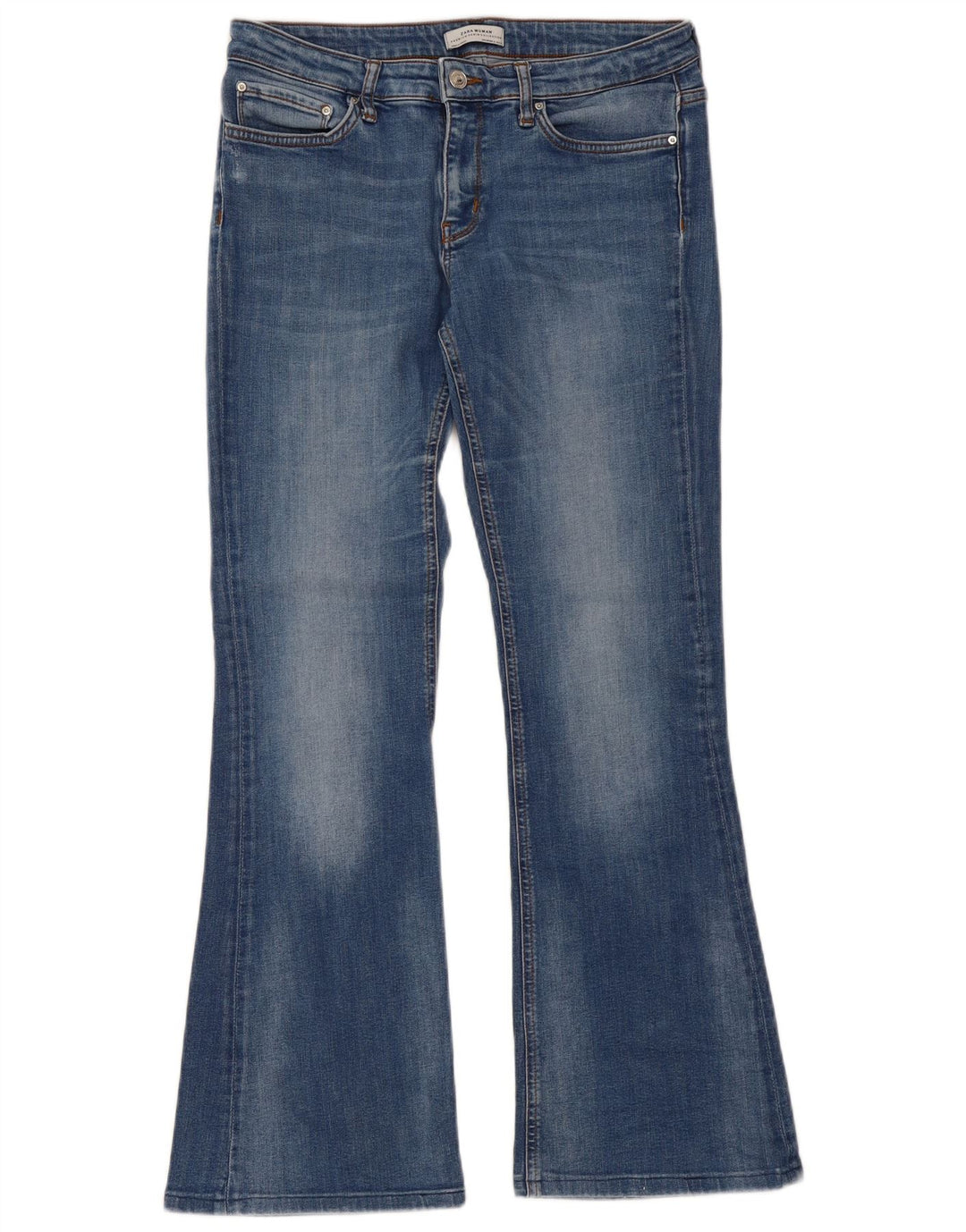 Zara Dame Flared Jeans EU 40 Medium W30 L30 Blå