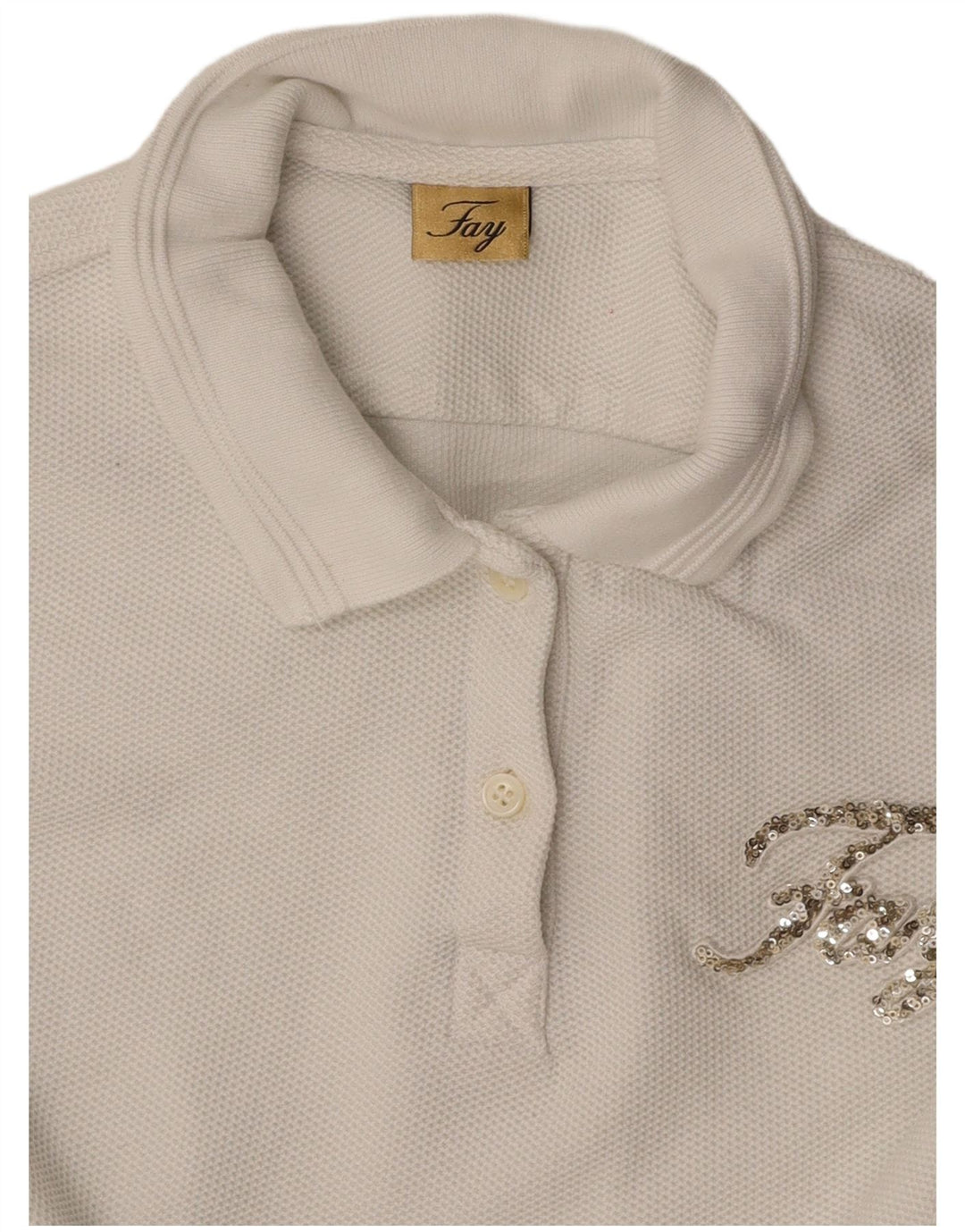 FAY Dame Polo Shirt UK 10 Small White