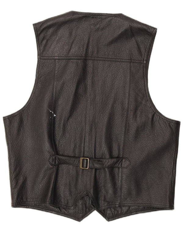 Vintage herre lædervest IT 52 Large Black