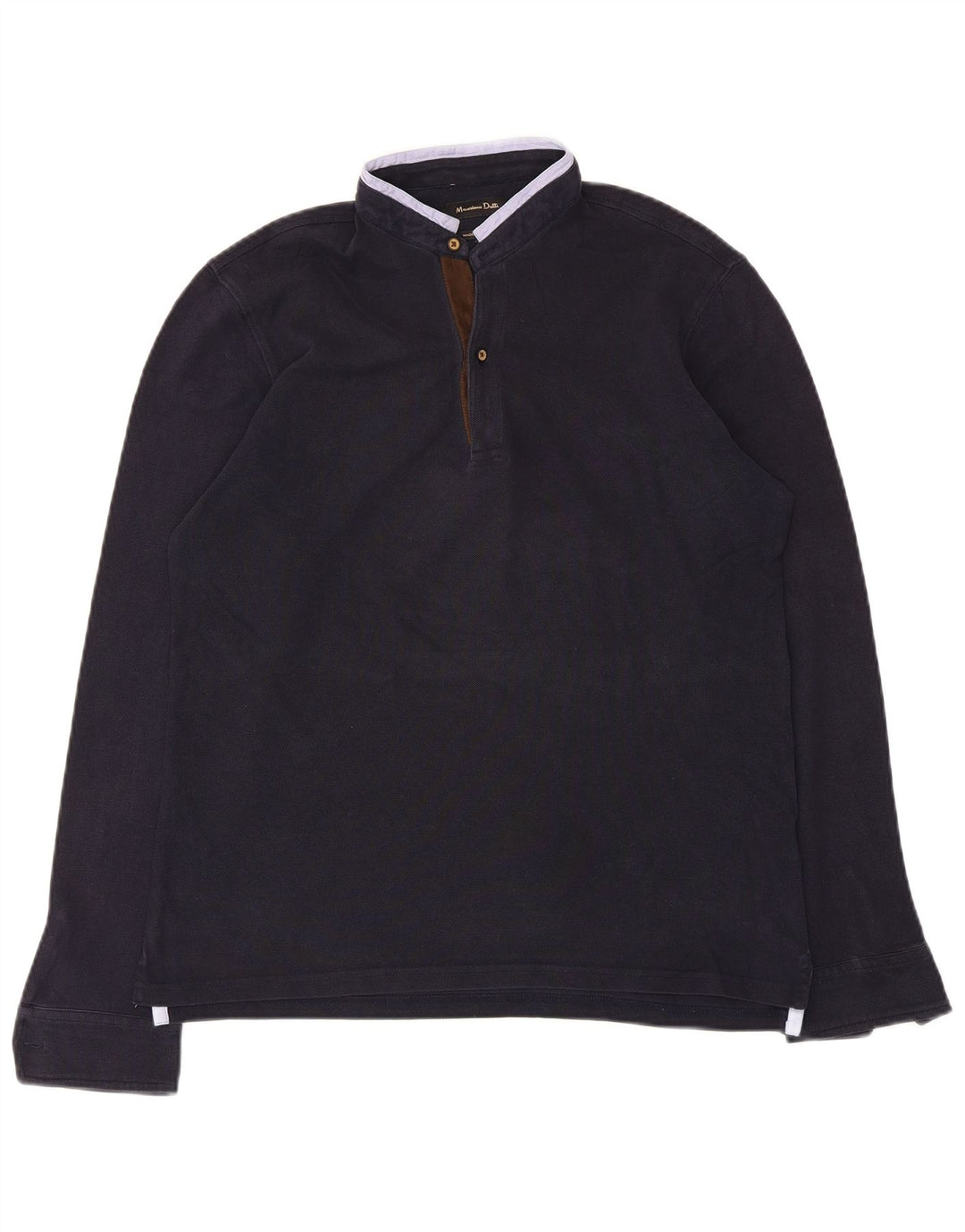 Massimo Dutti Herre Top Langærmet Medium Navyblå Bomuld