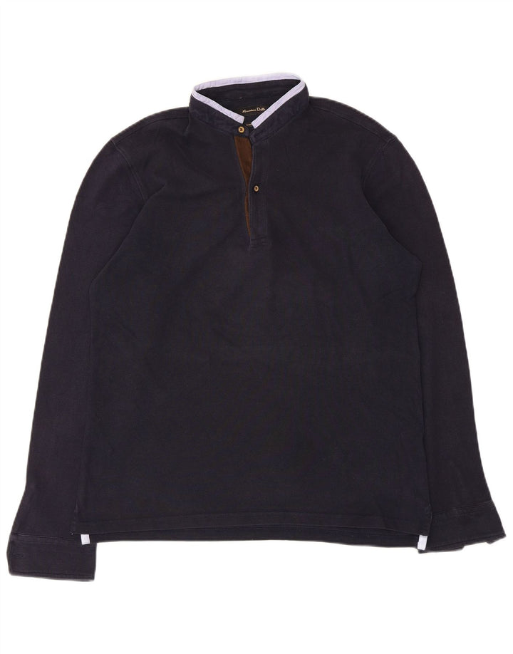 Massimo Dutti Herre Top Langærmet Medium Navyblå Bomuld