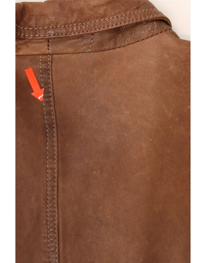 YORN Mens Leather Jacket IT 56 3XL Brown Leather Vintage Yorn and Second-Hand Yorn from Messina Hembry 
