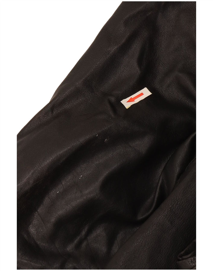 Vintage herre dobbeltradet læderjakke UK 42 XL Sort