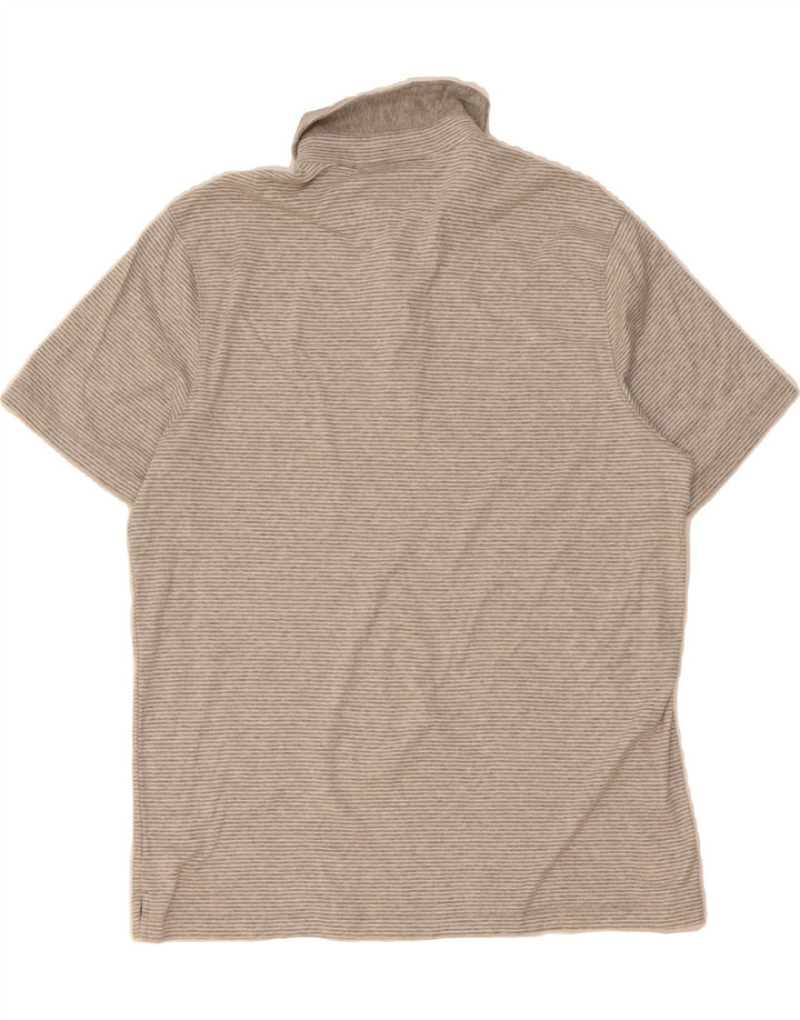 MICHAEL KORS Mens Polo Shirt Large Grey Pinstripe Cotton Vintage Michael Kors and Second-Hand Michael Kors from Messina Hembry 
