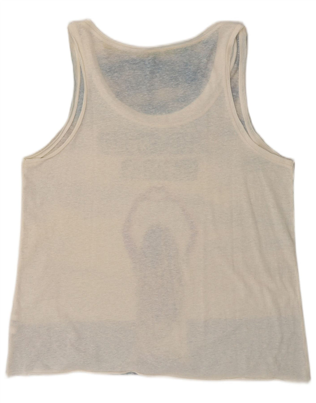 Benetton Womens Grafisk Vest Top UK 16 Large Blue Colourblock Polyester