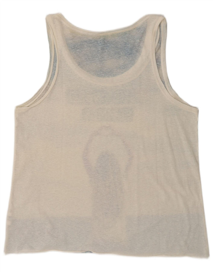 Benetton Womens Grafisk Vest Top UK 16 Large Blue Colourblock Polyester