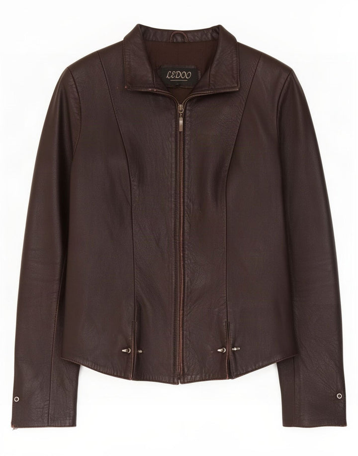 Vintage læderjakke til kvinder UK 10 Small Brown