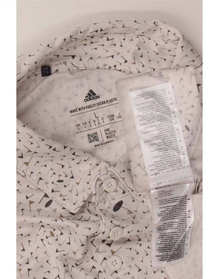 Adidas Polo Shirt til mænd Stor hvid plettet polyester