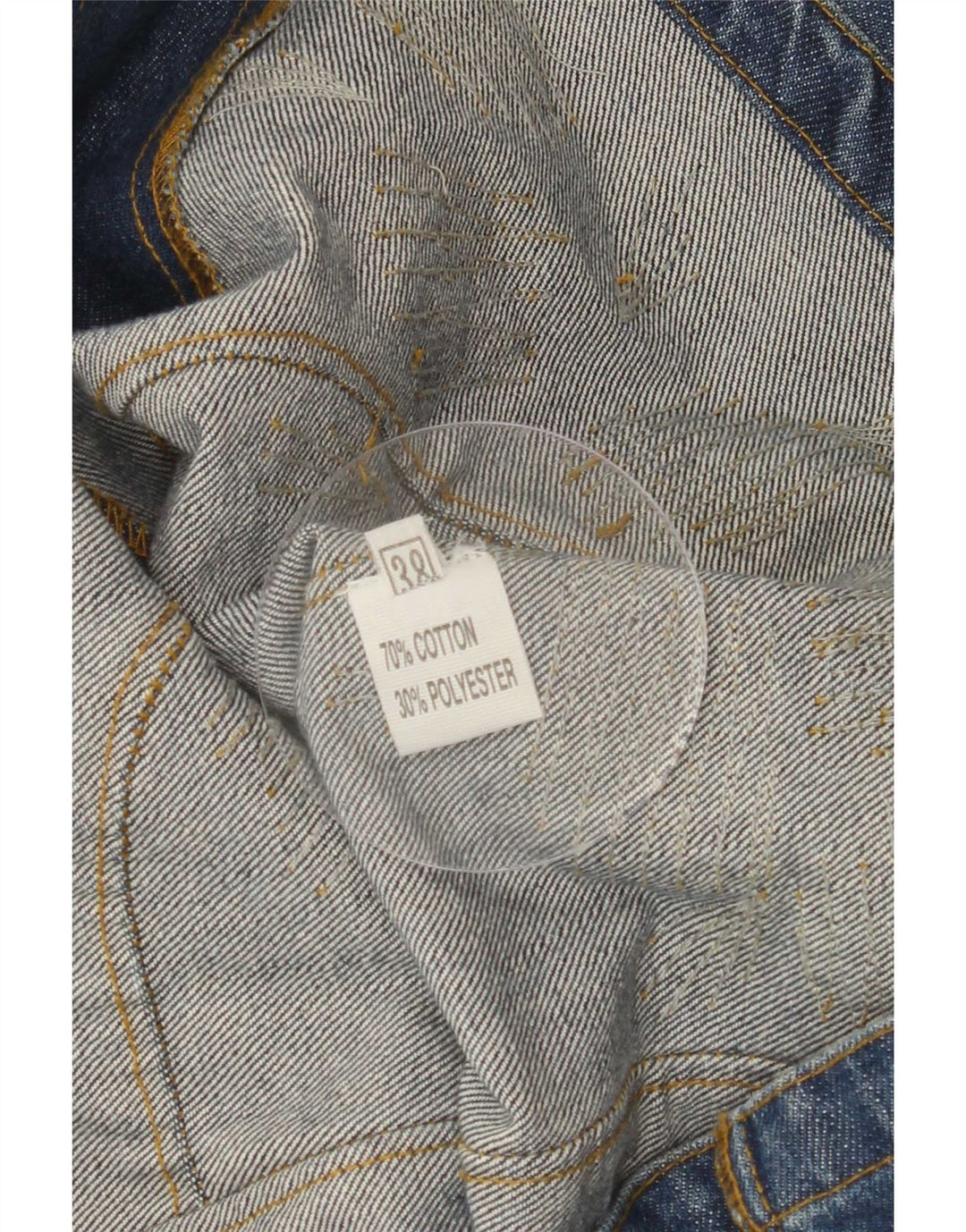 Vintage denimjakke til kvinder EU 38 Medium Blue Floral Bomuld