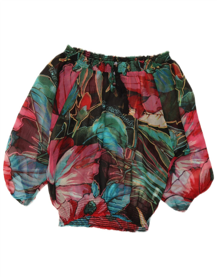 Desigual Womens Grafisk Off Shoulder Top UK 14 Medium Multicolored Floral
