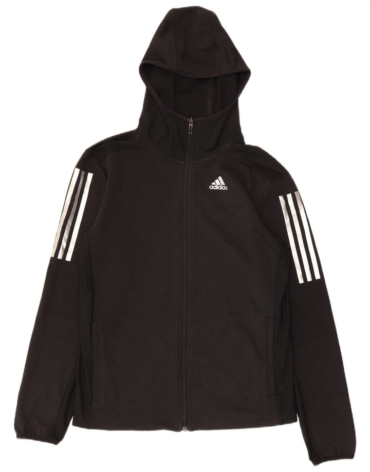 ADIDAS Womens Climacool Zip Hoodie Sweater UK 10 Small Black Polyester