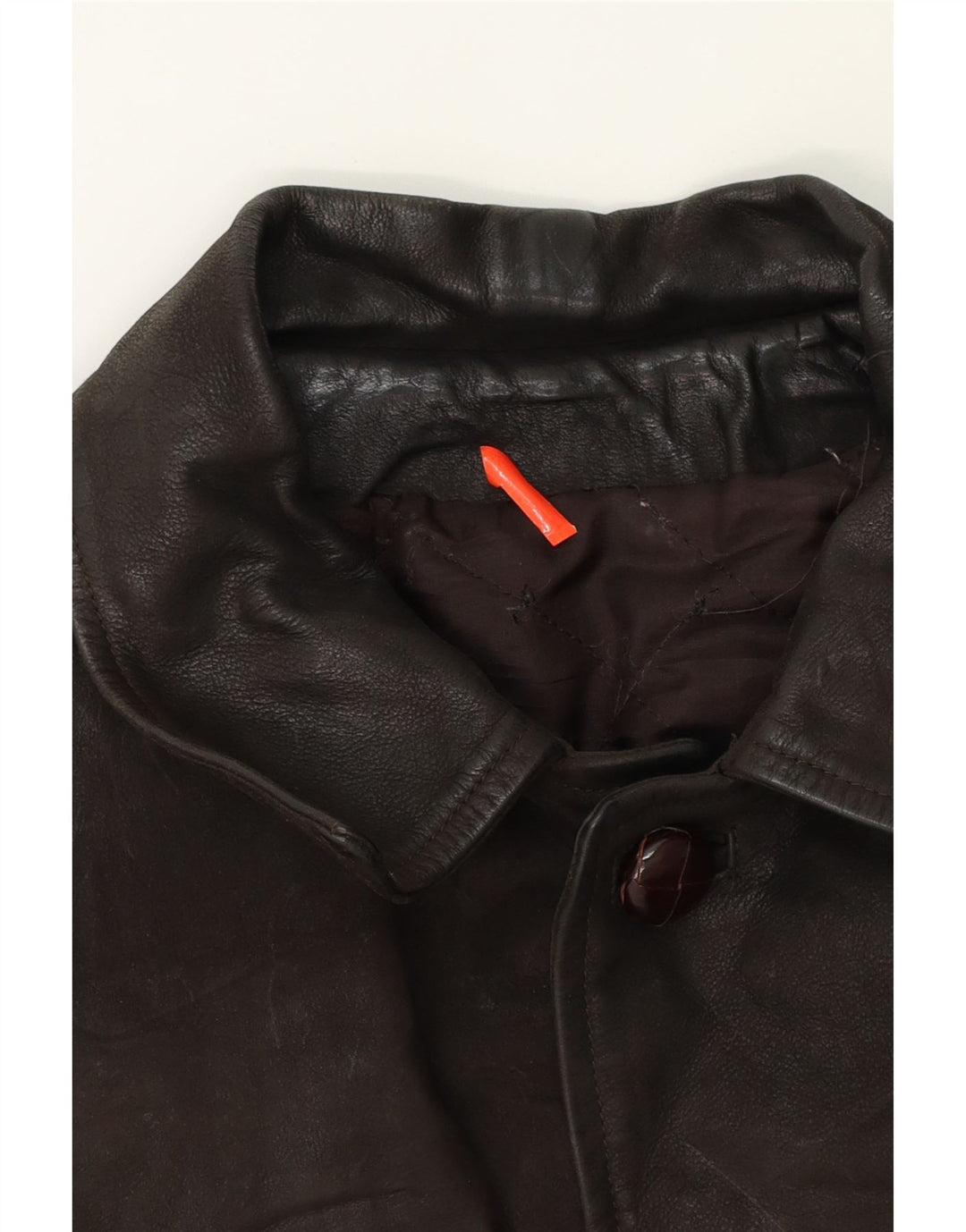VINTAGE Mens 3/4 Sleeve Leather Jacket UK 40 Large Brown Vintage Vintage and Second-Hand Vintage from Messina Hembry 