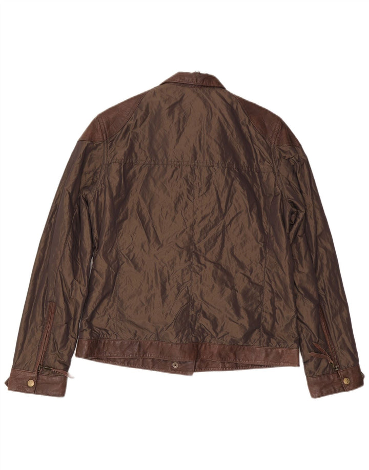 Vintage Kvinder Utility Jacket UK 14 Medium Brun Polyamid