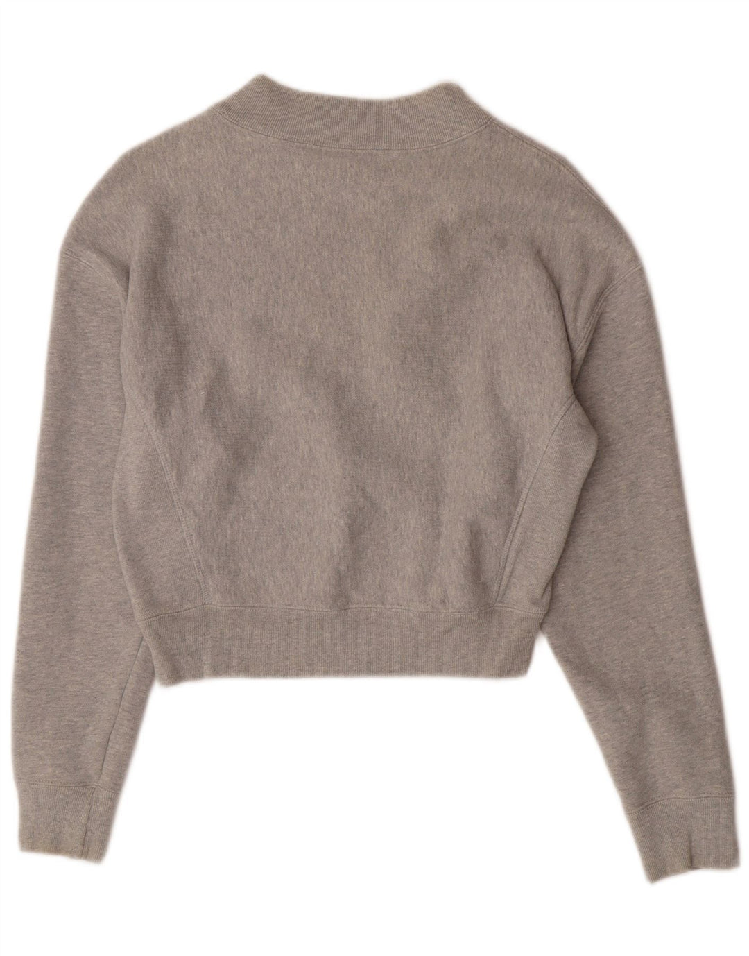 Champion Womens Reverse Weave Crop Sweatshirt Jumper UK 6 XS Grå Bomuld