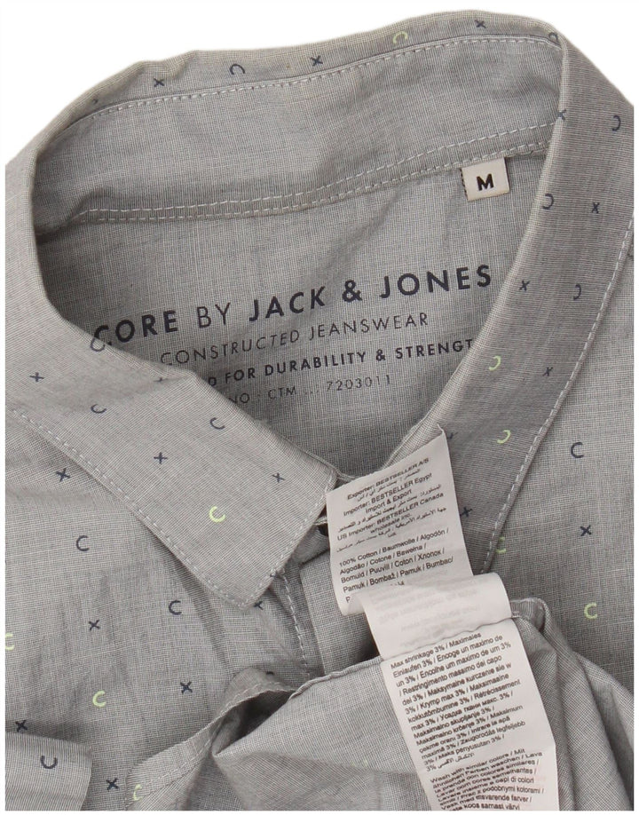 Jack & Jones kortærmet herreskjorte mellemgrå plettet bomuld