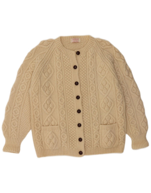 VINTAGE Womens Cardigan Sweater UK 16 Large Beige