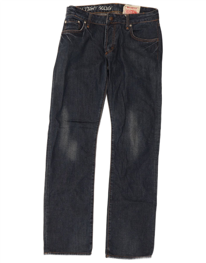 Zu Elements Straight Jeans til mænd W31 L31 Marineblå bomuld