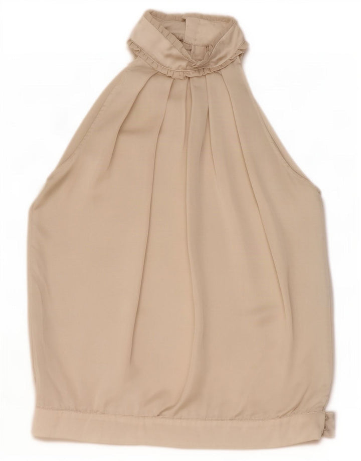 Zara Dame Halter Top UK 14 Medium Beige Polyester
