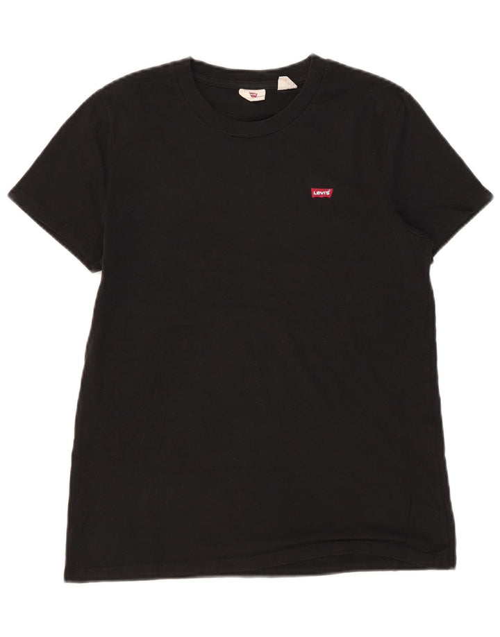 Levi's Dame T-Shirt Top UK 10 Lille Sort