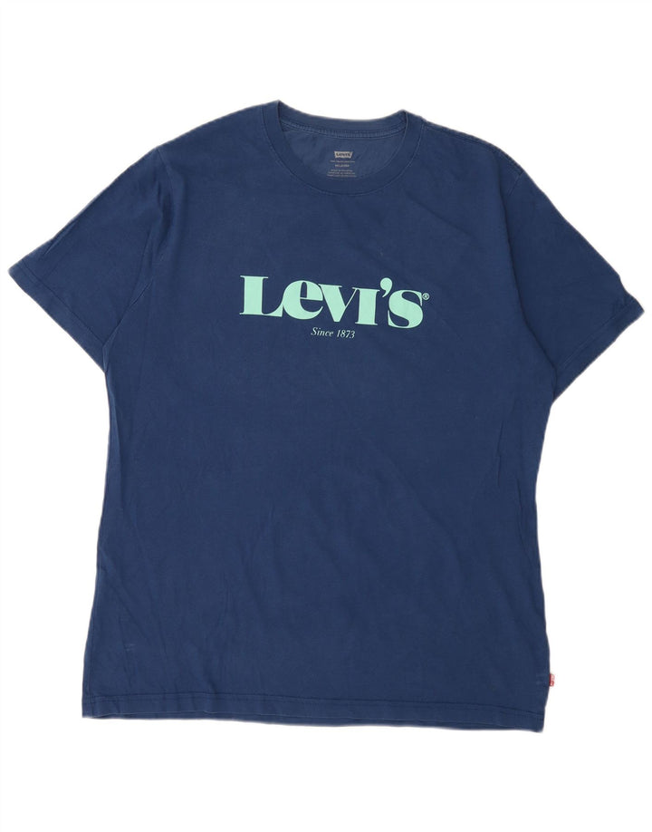 Levi's Herre afslappet grafisk T-shirt top mellem marineblå