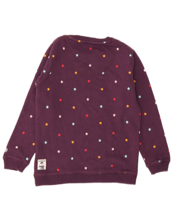Fat Face Girls Regular Fit Sweatshirt Jumper 9-10 år Lilla Flecked
