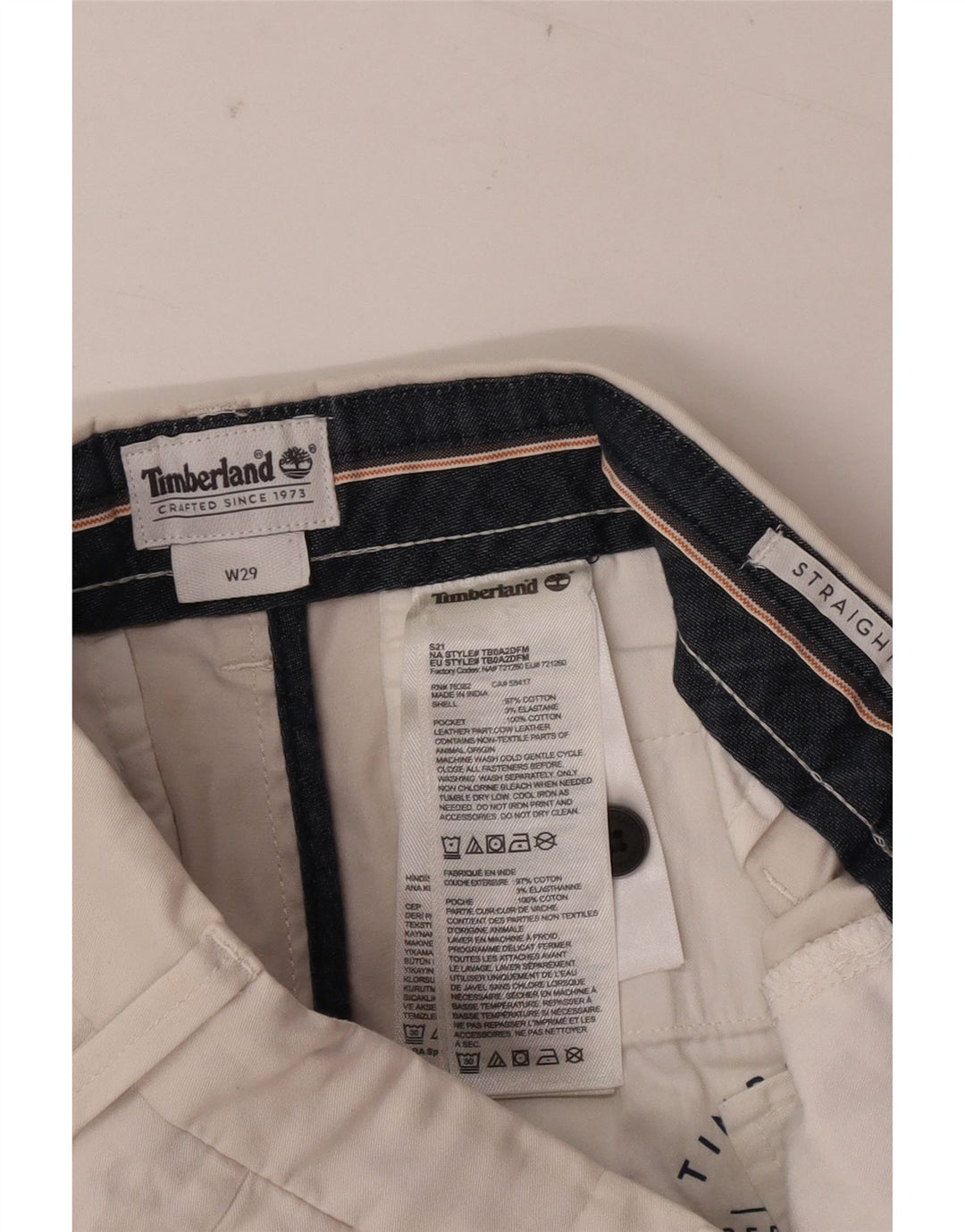 Timberland Herre Chino Shorts W29 Medium Off White Bomuld