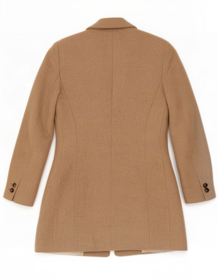 Zara Dame Longline 1 Knap Blazer Jacket UK 10 Small Beige Uld