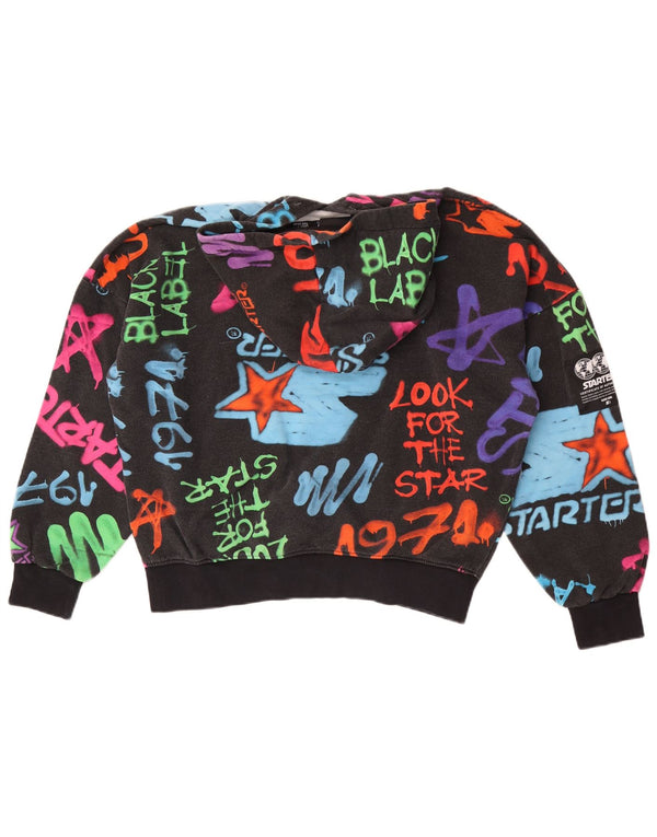 Starter Mens Graffiti Graphic Loose Fit Hoodie Jumper Small Black Cotton