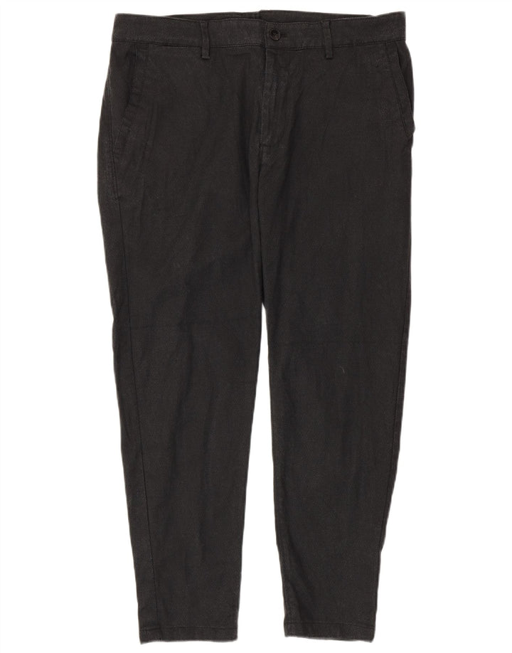 ZARA Herre Slim Chino Bukser EU 46 XL W36 L27 Grå Polyester
