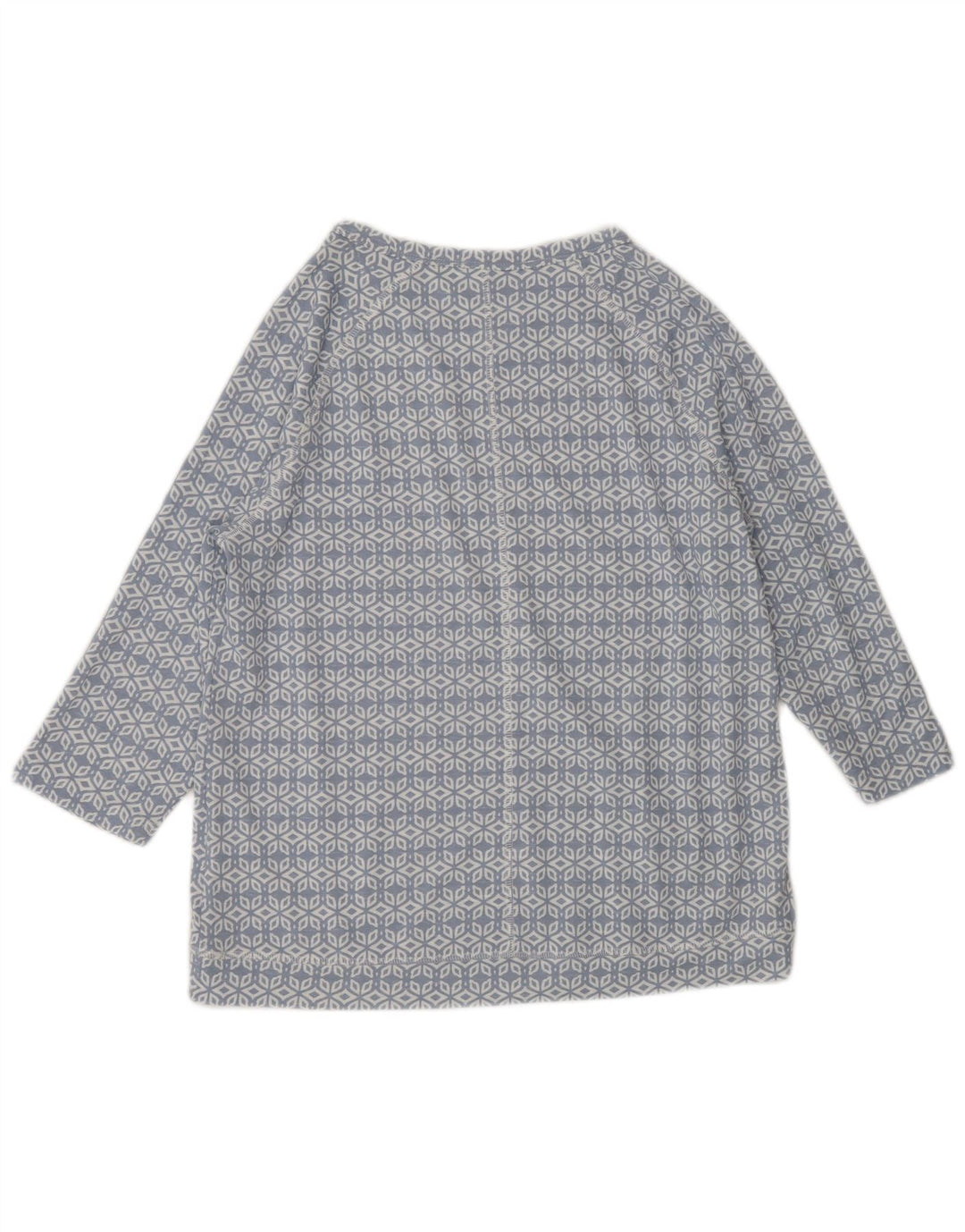 MARKS & SPENCER Dame Top 3/4 ærmer UK 12 Medium Blå Geometrisk