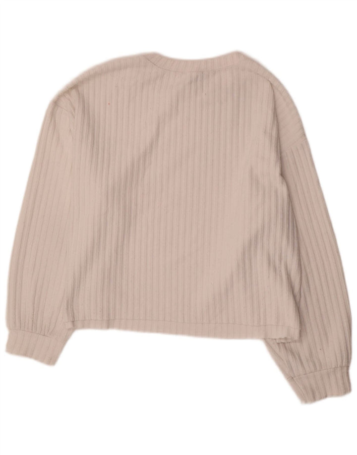 Zara Dame Trafaluc Oversized Top Langærmet UK 16 Large White Polyester