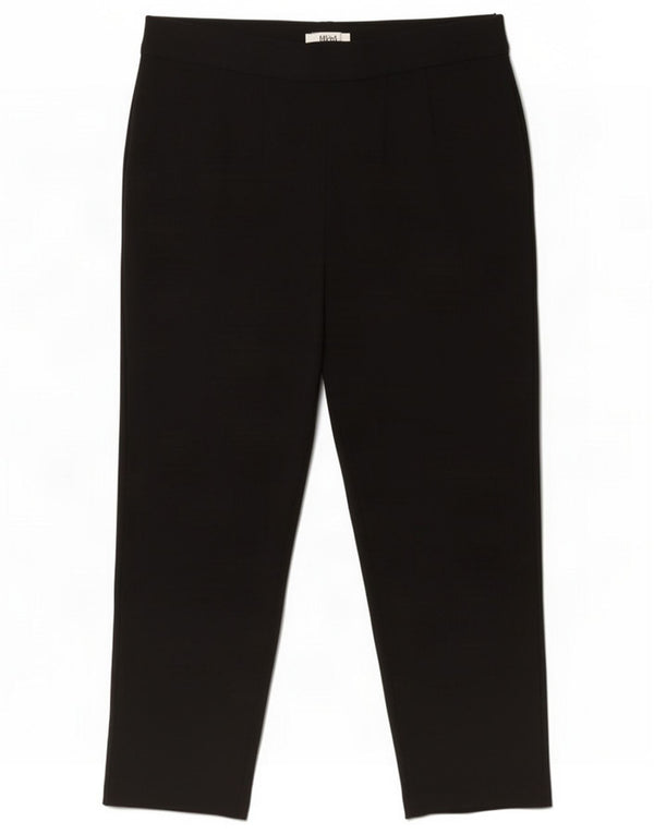 Marks & Spencer Womens Cropped Trousers UK 16 Large W32 L25 Black Viscose