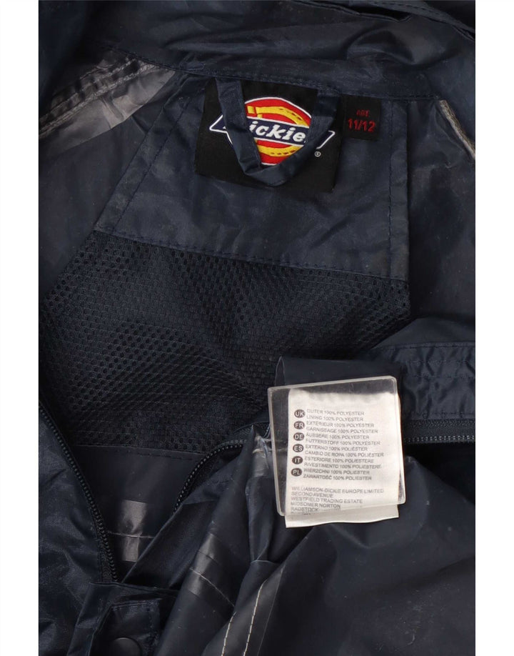 Dickies drenge regnjakke med hætte 11-12 år marineblå polyester