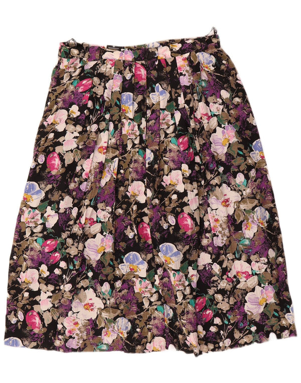 GOLDEN GATE Womens Pleated Skirt EU 40 Medium W30 Multicoloured Floral