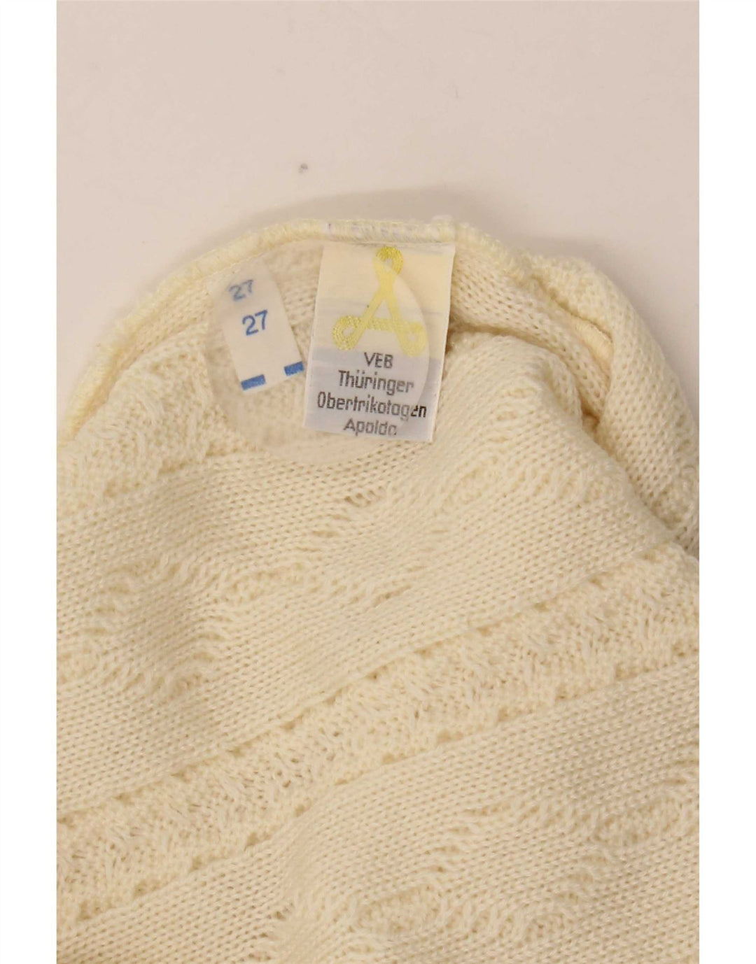 Vintage herre rund hals sweater lille beige