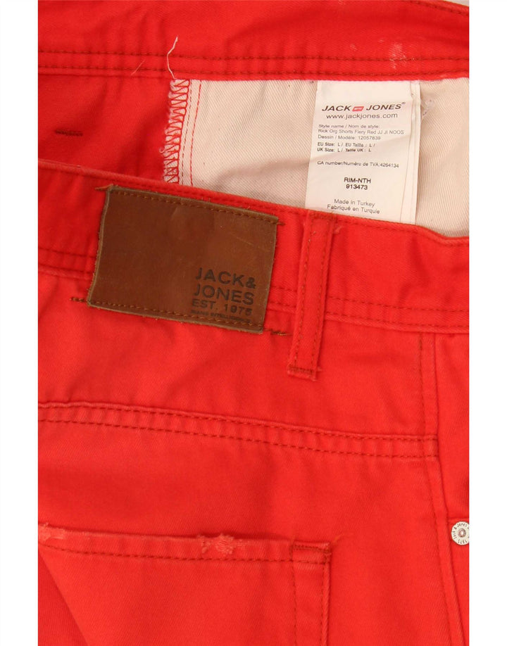 Jack & Jones denimshorts til mænd store W34 rød bomuld