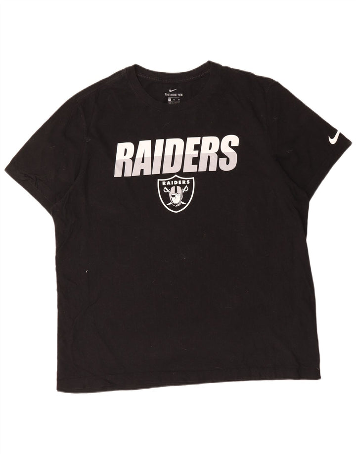 Nike Herre Raiders Grafisk T-Shirt Top XL Sort