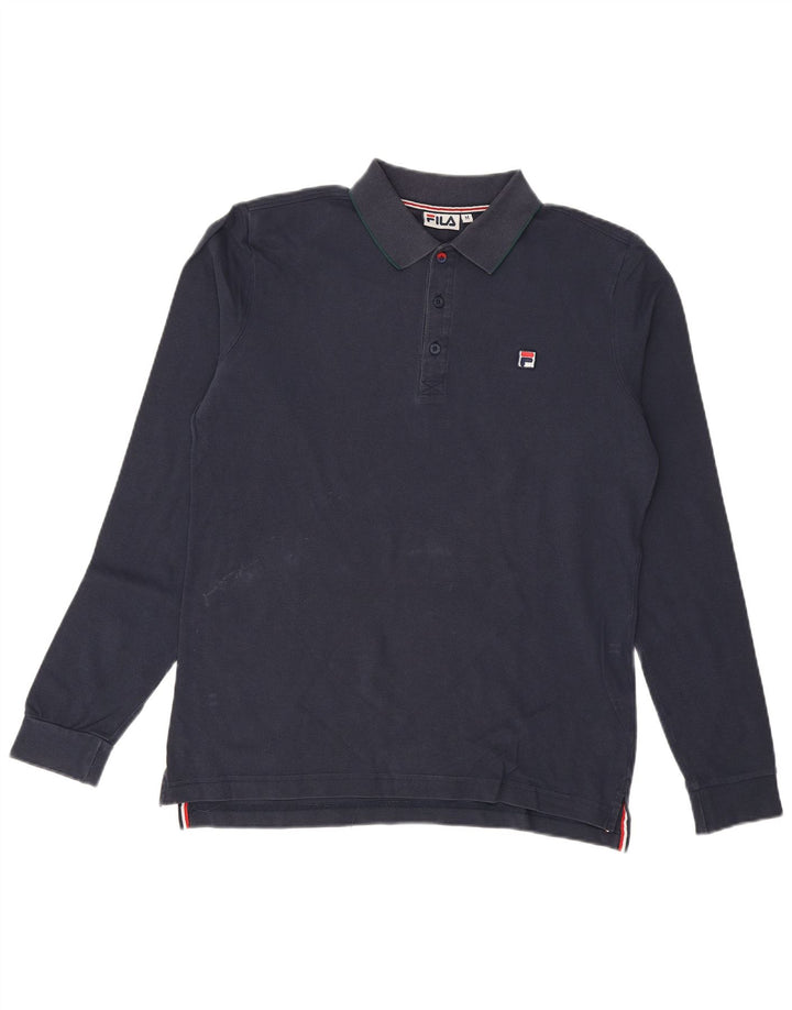 FILA Langærmet poloshirt til mænd Medium marineblå bomuld