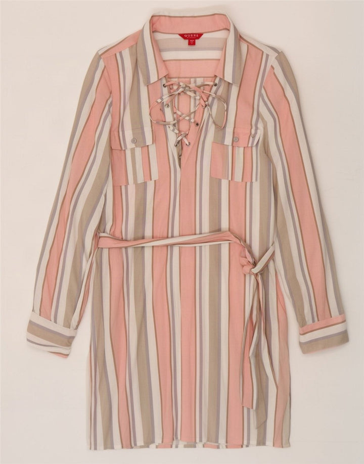 Guess skjortekjole til kvinder UK 12 Medium Flerfarvet Stribet Rayon
