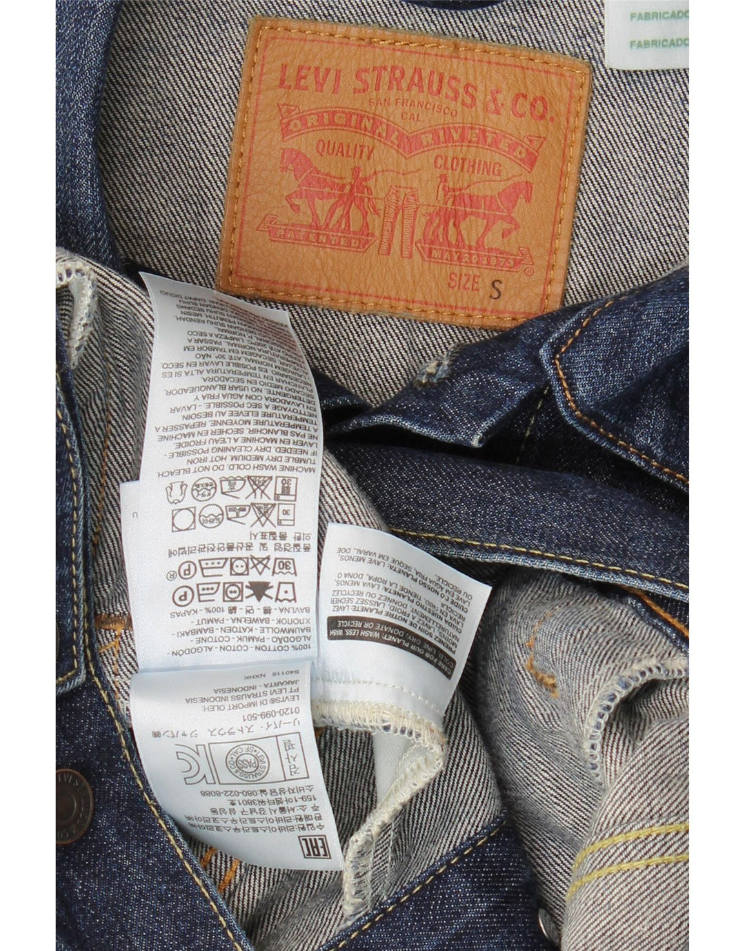Levi's Herre denimjakke UK 36 Lille marineblå bomuld