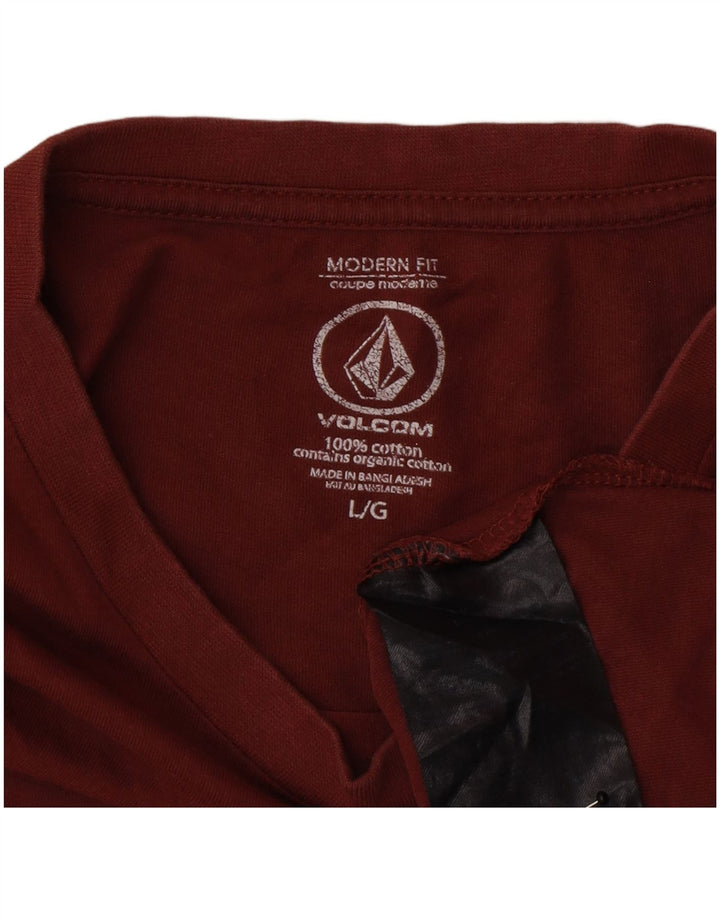 Volcom Herre Modern Fit T-Shirt Top Stor Bourgogne Bomuld
