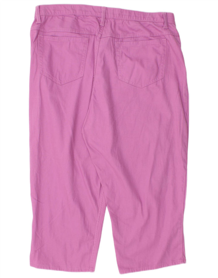 Lee Womens Riders Capri Bukser US 16 2XL W36 L22 Pink Bomuld