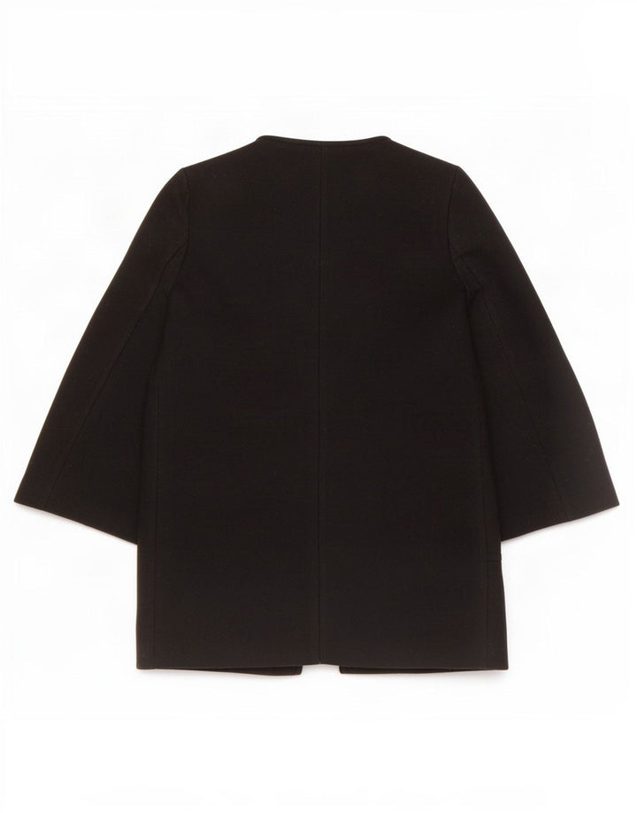 Zara Dame Overfrakke UK 10 Lille Sort Uld