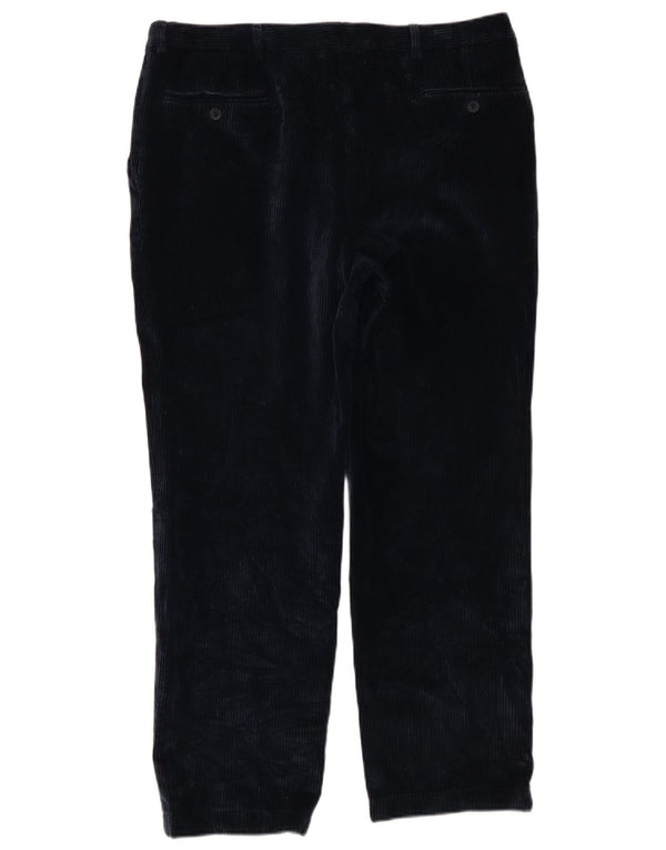 BIANCHI Lige fløjlsbukser til mænd IT 52 XL W34 L27 Marineblå bomuld