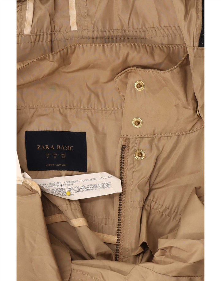 Zara Regnjakke med hætte til kvinder UK 12 Medium Beige Polyester
