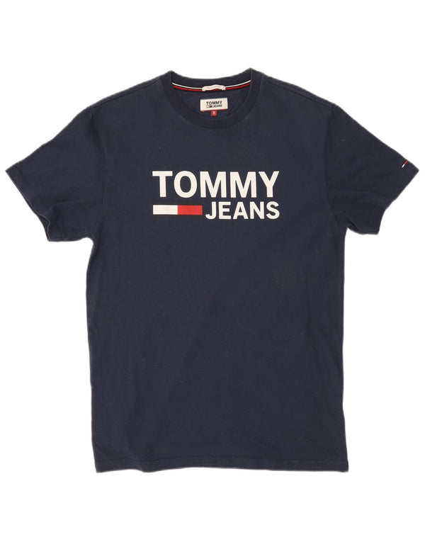 TOMMY HILFIGER Herre Regular Fit grafisk T-shirt Top Lille marineblå bomuld