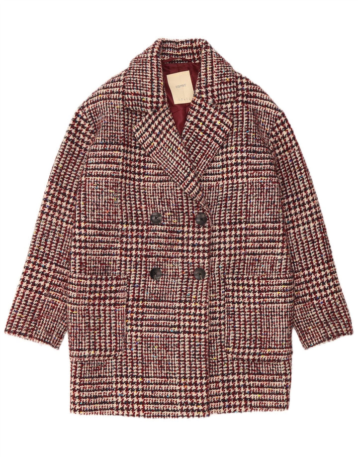 Esprit Dame Dobbeltradet Frakke UK 10 Small Bourgogne Polyester