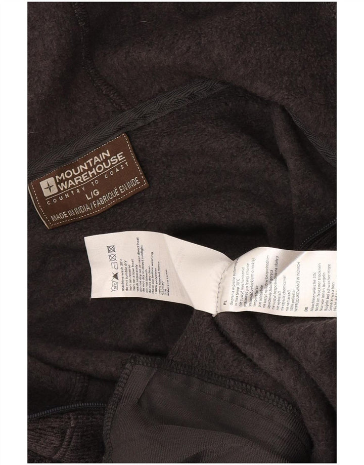 Mountain Warehouse Herre hættetrøje med lynlås, stor grå flækket polyester