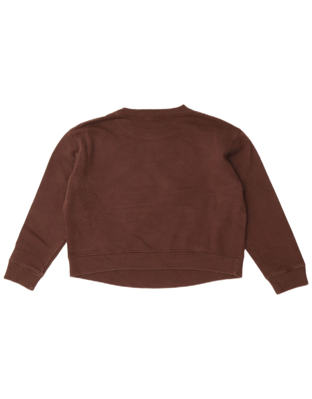 Zara Womens Crop Graphic Oversized Sweatshirt Jumper UK 10 Small Brown