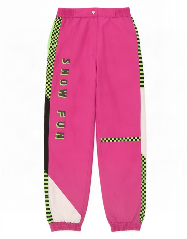 Rodeo Womens Graphic Ski Trousers EU 38 Medium Pink Colourblock Polyester